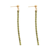 Pendientes de acero con baño de oro y olivinas